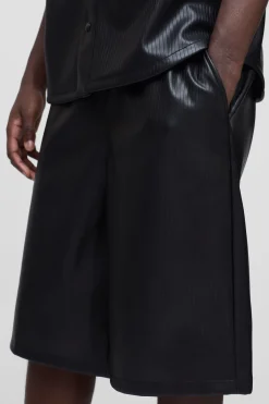 boohooMAN Elasticated Waist Embossed synthétique Jort<Homme Jorts|Denim