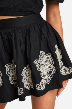 Embroidered Full Mini Skirt