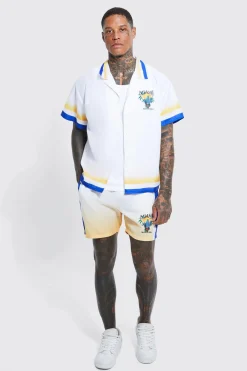 Ensemble ample à imprimé Miami avec chemise et short