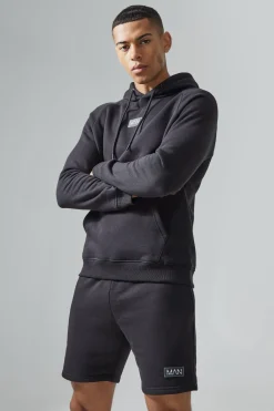 boohooMAN Ensemble avec sweat à capuche et short - MAN Active<Femme Nouveautés Grande Taille|Tout Afficher
