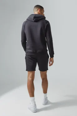 boohooMAN Ensemble avec sweat à capuche et short - MAN Active<Femme Nouveautés Grande Taille|Tout Afficher