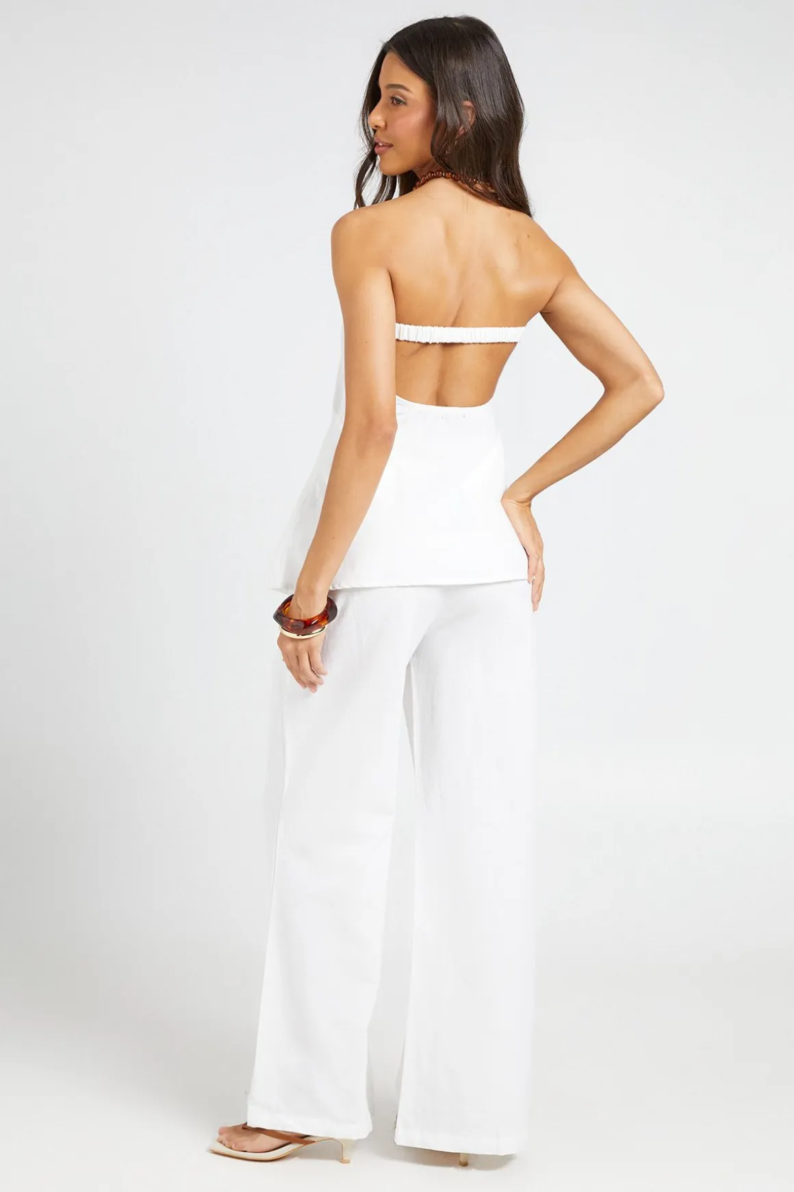 Ensemble Bandeau Long Et Pantalon Large Effet Lin