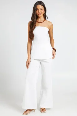 Ensemble Bandeau Long Et Pantalon Large Effet Lin
