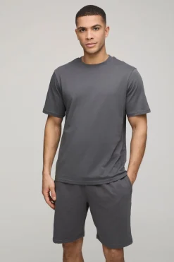 boohooMAN Ensemble basique T-shirt et short<Homme Tout Afficher|Ensembles Grandes Tailles