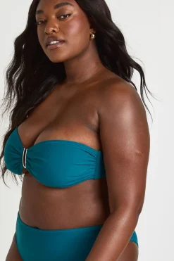 boohoo Ensemble Bikini Bandeau Grande Taille Avec Ornement Doré<Femme Maillots De Bain