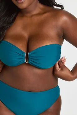 boohoo Ensemble Bikini Bandeau Grande Taille Avec Ornement Doré<Femme Maillots De Bain