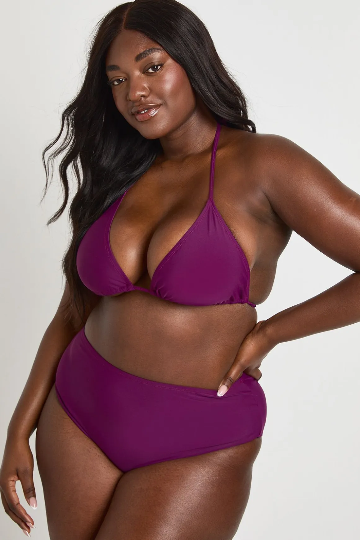 Ensemble Bikini Grande Taille Essentiel Haut Triangle Et Bas Taille Haute