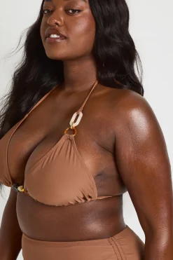 Ensemble Bikini Grande Taille Triangle Taille Haute Avec Bordure De Perles