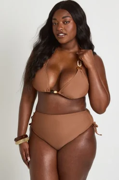 Ensemble Bikini Grande Taille Triangle Taille Haute Avec Bordure De Perles