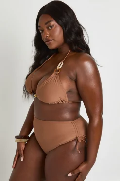 Ensemble Bikini Grande Taille Triangle Taille Haute Avec Bordure De Perles
