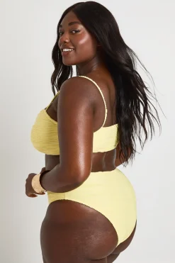 Ensemble Bikini Grande Taille Avec Haut À Finitions Dorées Texturées Et Bas Taille Haute