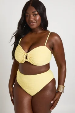 Ensemble Bikini Grande Taille Avec Haut À Finitions Dorées Texturées Et Bas Taille Haute