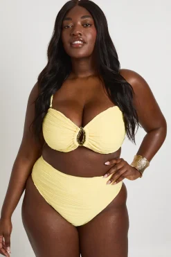 Ensemble Bikini Grande Taille Avec Haut À Finitions Dorées Texturées Et Bas Taille Haute