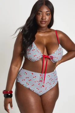 Ensemble Bikini Grande Taille Vichy À Cerises