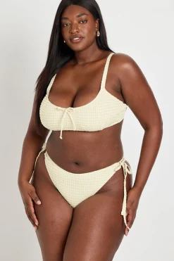 boohoo Ensemble Bikini Grande Taille À Carreaux Vichy Haut À Encolure Arrondie Et Bas À Nouer Sur Les Côtés<Femme Maillots De Bain|Tenues De Plage