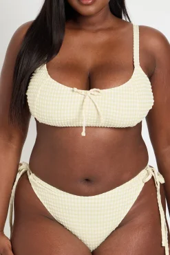 boohoo Ensemble Bikini Grande Taille À Carreaux Vichy Haut À Encolure Arrondie Et Bas À Nouer Sur Les Côtés<Femme Maillots De Bain|Tenues De Plage