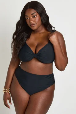 Ensemble Bikini Grande Taille Haut Noué Devant Et Bas Taille Haute