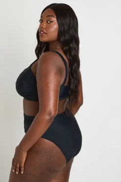 Ensemble Bikini Grande Taille Haut Noué Devant Et Bas Taille Haute