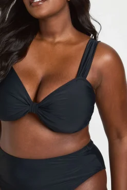 Ensemble Bikini Grande Taille Haut Noué Devant Et Bas Taille Haute