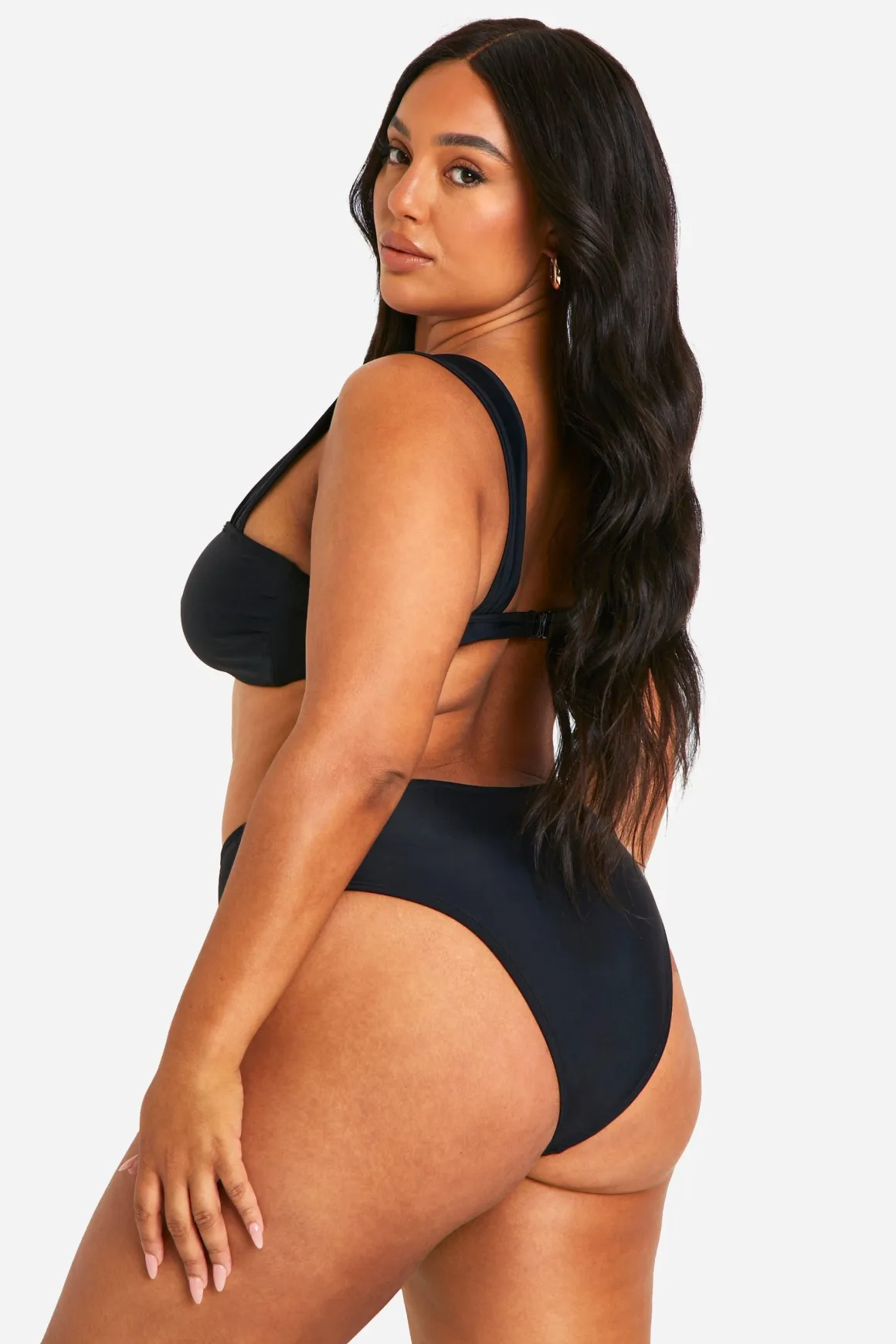 Ensemble bikini grande taille avec bordure de perles et taille haute