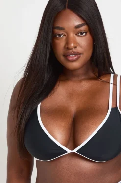 boohoo Ensemble Bikini Grande Taille À Jambes Hautes Avec Détails Contrastés<Femme Maillots De Bain|Tenues De Plage