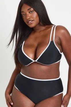boohoo Ensemble Bikini Grande Taille À Jambes Hautes Avec Détails Contrastés<Femme Maillots De Bain|Tenues De Plage