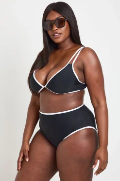 boohoo Ensemble Bikini Grande Taille À Jambes Hautes Avec Détails Contrastés<Femme Maillots De Bain|Tenues De Plage