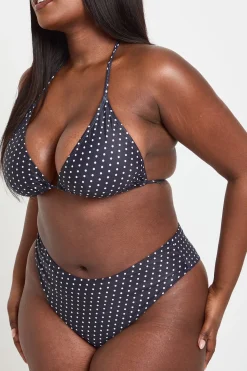 Ensemble Bikini Grande Taille Haut Triangle Et Bas Taille Haute À Pois