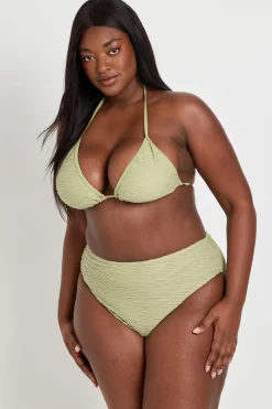 Ensemble Bikini Grande Taille Triangle Texturé Et Taille Haute