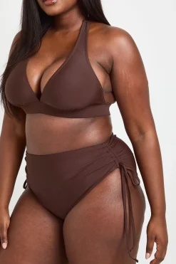 Ensemble Bikini Grande Taille Avec Contrôle Du Ventre Taille Haute Et Décolleté Plongeant