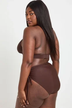 Ensemble Bikini Grande Taille Avec Contrôle Du Ventre Taille Haute Et Décolleté Plongeant