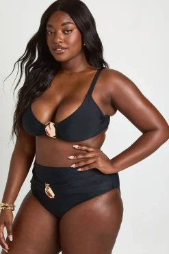 boohoo Ensemble Bikini Grande Taille Triangle Et Culotte Taille Haute Avec Finitions Dorées<Femme Maillots De Bain|Tenues De Plage