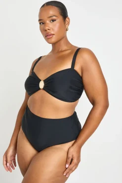 boohoo Ensemble Bikini Grande Taille Haut Avec Détail Orné Et Culotte Taille Haute<Femme Maillots De Bain|Tenues De Plage