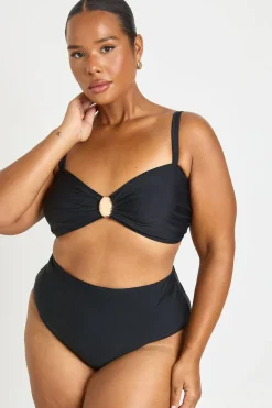 boohoo Ensemble Bikini Grande Taille Haut Avec Détail Orné Et Culotte Taille Haute<Femme Maillots De Bain|Tenues De Plage