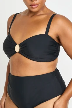 boohoo Ensemble Bikini Grande Taille Haut Avec Détail Orné Et Culotte Taille Haute<Femme Maillots De Bain|Tenues De Plage