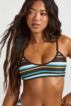 boohoo Ensemble Bikini Haut à Décolleté Rond et Bas Brésilien à Rayures<Femme Maillots De Bain|Tenues De Plage