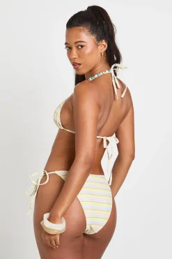 boohoo Ensemble Bikini Haut Triangle Rayé Et Bas De Bikini À Nouer Sur Les Côtés<Femme Maillots De Bain|Tenues De Plage