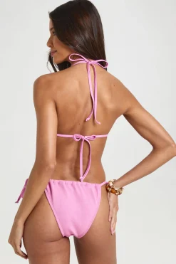 Ensemble Bikini Haut Triangle Texturé & Bas À Nouer Sur Les Côtés