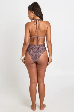 Ensemble Bikini Haut Triangle Et Bas Taille Haute À Imprimé Cachemire