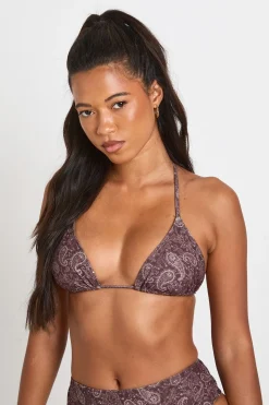 Ensemble Bikini Haut Triangle Et Bas Taille Haute À Imprimé Cachemire