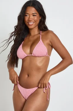 Ensemble Bikini Haut Triangle Et Bas À Nouer Sur Les Côtés Imprimé Vichy
