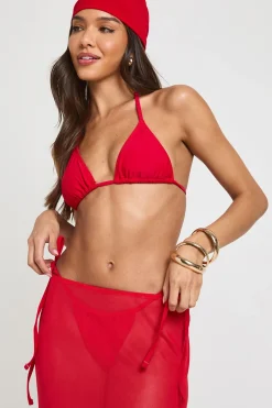 Ensemble Bikini Triangle Avec Jupe Maxi Et Foulard