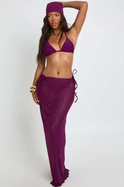 boohoo Ensemble Bikini Triangle Avec Jupe Longue Et Foulard<Femme Maillots De Bain|Tenues De Plage