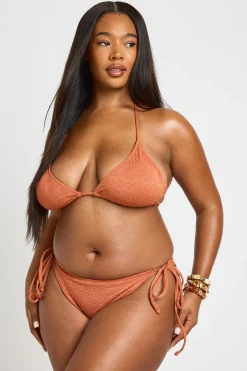 Ensemble Bikini Triangle Grande Taille À Liens Latéraux Texturé