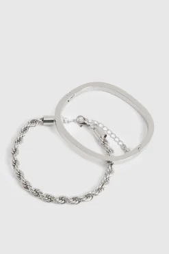 boohoo Ensemble Bracelet Chaîne Et Jonc< Bracelets