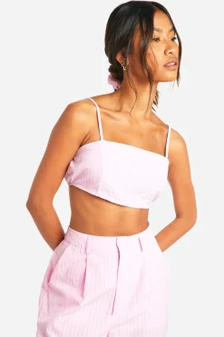 boohoo Ensemble bralette rayé et chouchou assorti<Femme Tops