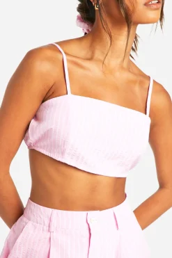 boohoo Ensemble bralette rayé et chouchou assorti<Femme Tops
