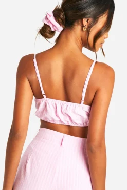 boohoo Ensemble bralette rayé et chouchou assorti<Femme Tops