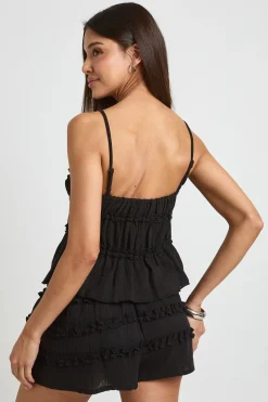 boohoo Ensemble Caraco Et Short En Gaze De Coton À Détails Volantés<Femme Ensembles