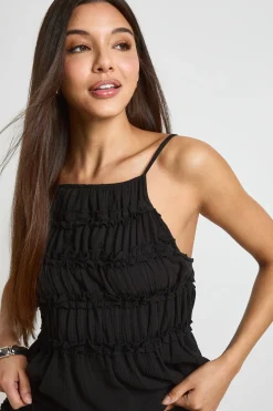 boohoo Ensemble Caraco Et Short En Gaze De Coton À Détails Volantés<Femme Ensembles